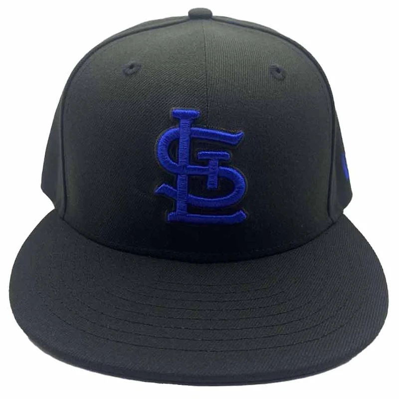 St. Louis Cardinals All Black with Logo New Era 59FIFTY Fitted Hat