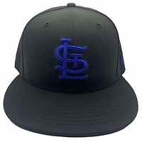 St. Louis Cardinals All Black with Logo New Era 59FIFTY Fitted Hat