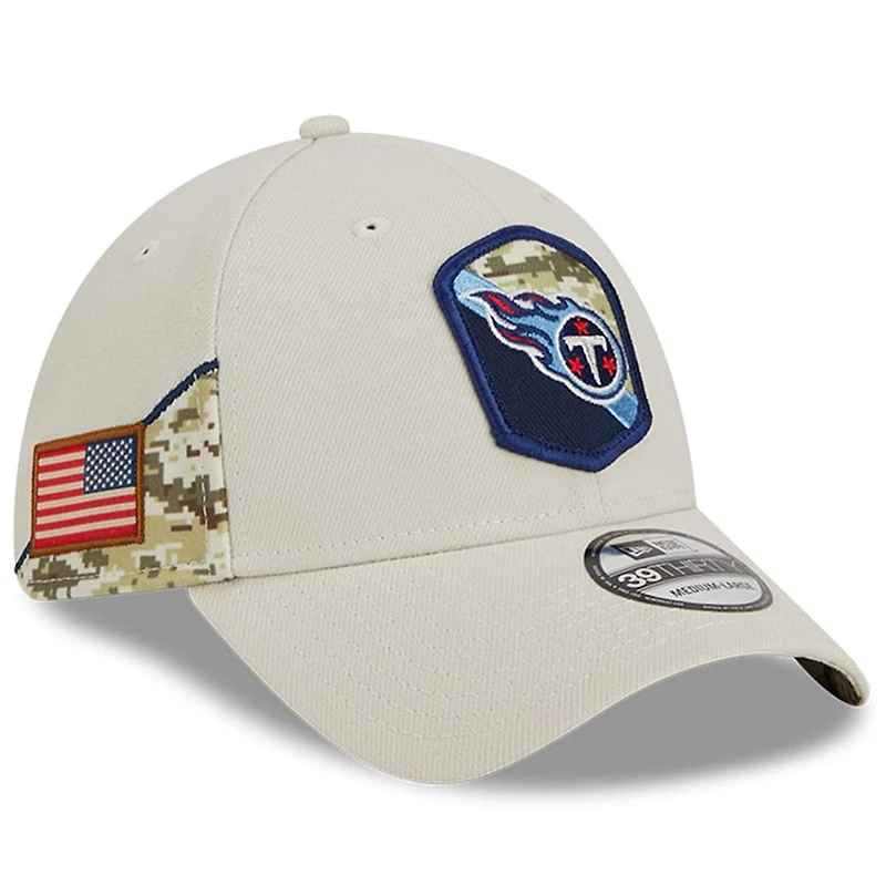 Tennessee Titans New Era 2023 NFL Salute to Service Stone 39THIRTY Flex Hat