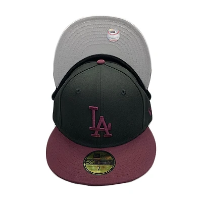 Los Angeles Dodgers Black Maroon Plane Jane Gray UV 59FIFTY Fitted Hat