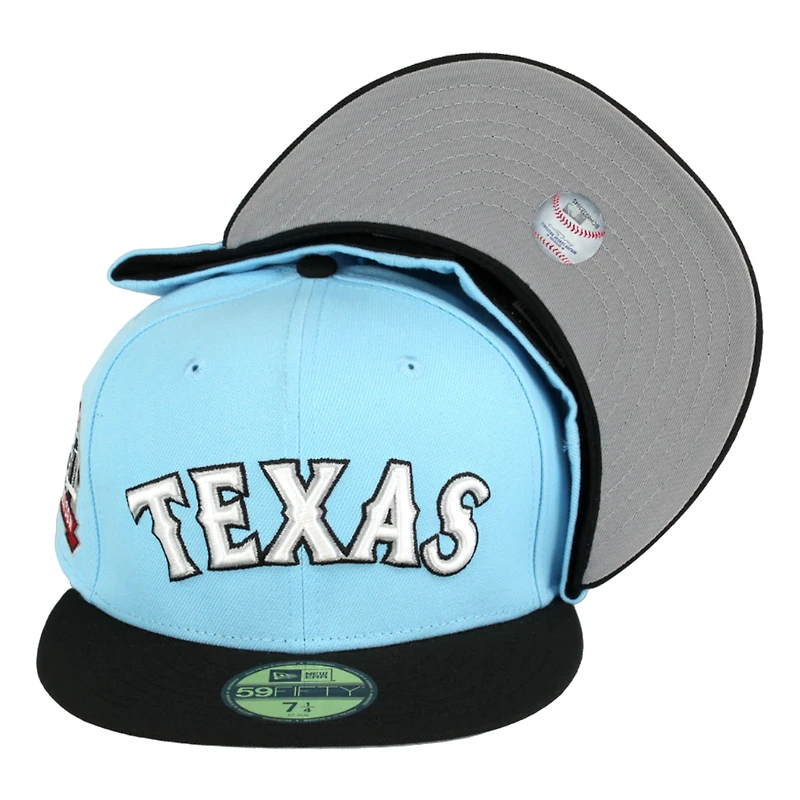 Texas Rangers Cyber Monday Dos Cientos Blue Spooky Pack Final Season Patch Gray UV 59FIFTY Fitted Hat