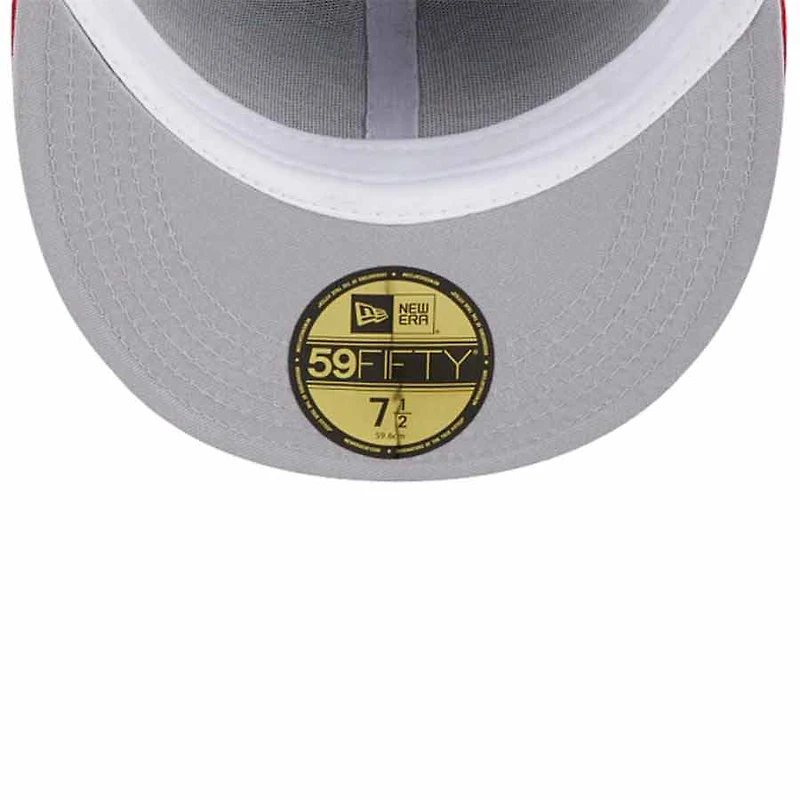 Los Angeles Angels Navy Red On Deck Gray UV New Era 59FIFTY Fitted Hat