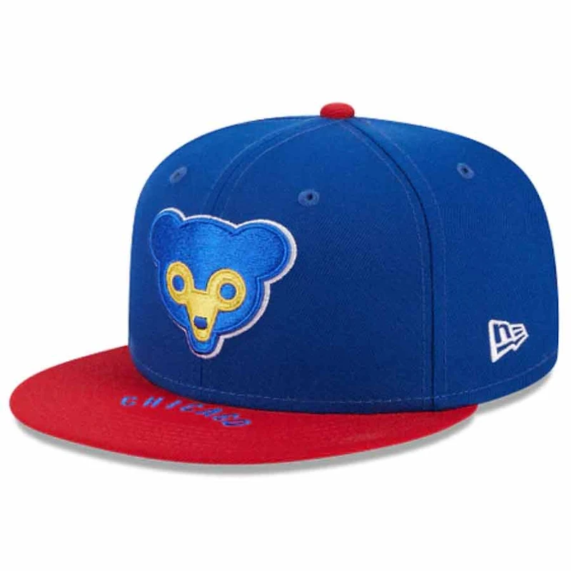 Chicago Cubs Royal Blue Red On Deck Gray UV New Era 59FIFTY Fitted Hat