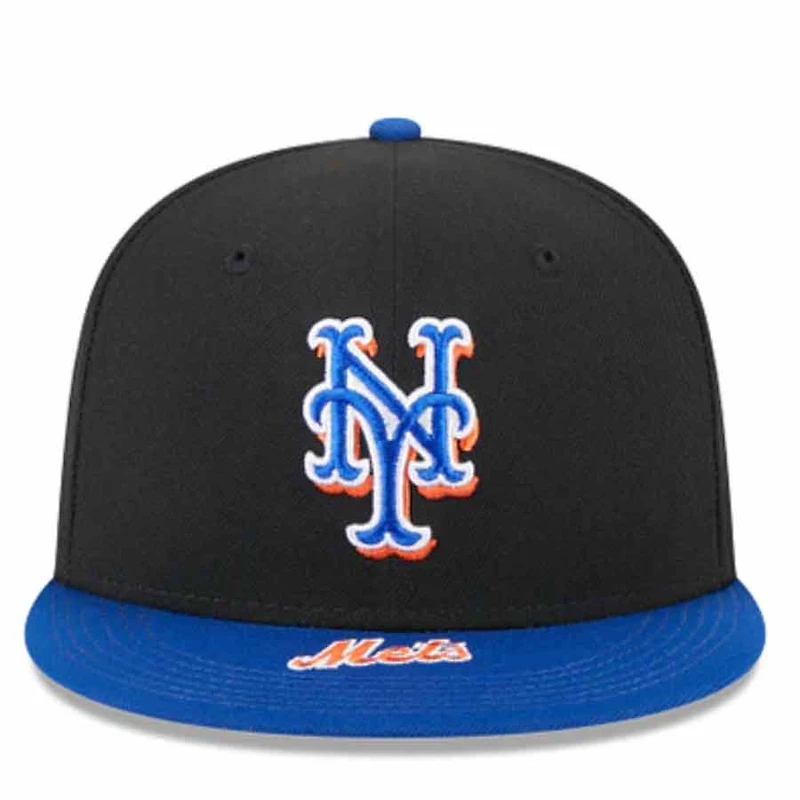 New York Mets Black Blue On Deck Gray UV Era 59FIFTY Fitted Hat