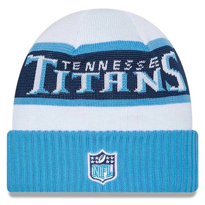 Tennessee Titans New Era 2023 White Sideline Tech Cuffed Knit Hat