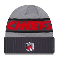 Kansas City Chiefs 2023 Gray NFL Sideline New Era Tech Knit Beanie