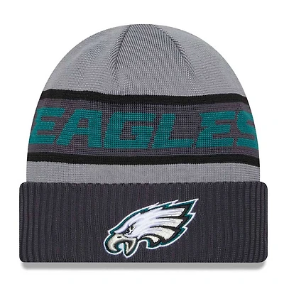 Philadelphia Eagles 2023 Gray NFL Sideline New Era Tech Knit Beanie