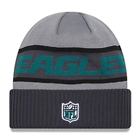 Philadelphia Eagles 2023 Gray NFL Sideline New Era Tech Knit Beanie