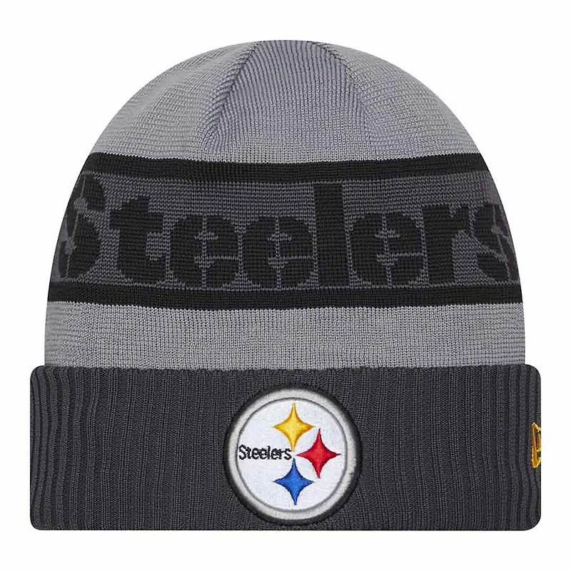 Pittsburgh Steelers 2023 Gray NFL Sideline New Era Tech Knit Beanie