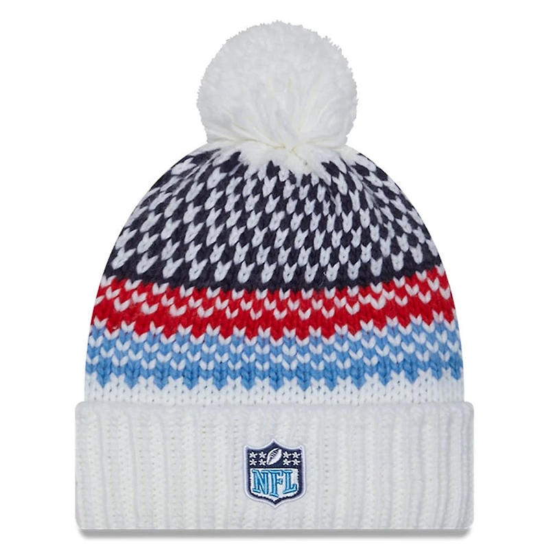 Women's Tennessee Titans White New Era 2023 Sideline Cuffed Knit Beanie Hat