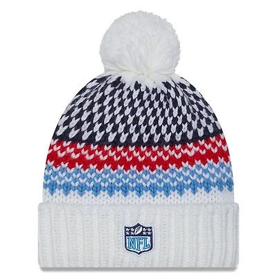 Women's Tennessee Titans White New Era 2023 Sideline Cuffed Knit Beanie Hat
