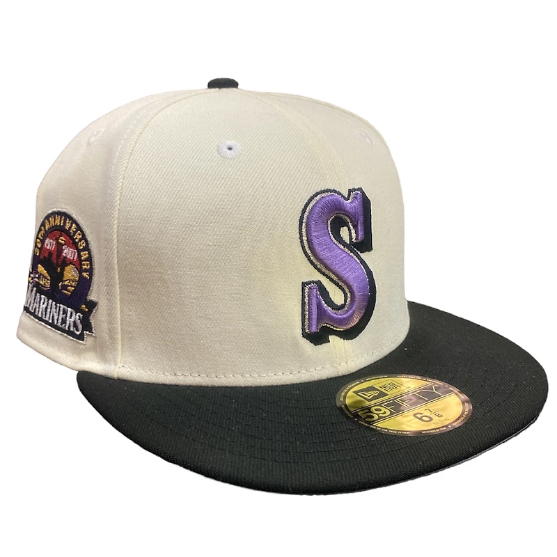 Seattle Mariners Chrome Black Two Tone 30th Aniv Patch Gray UV 59FIFTY Fitted Hat