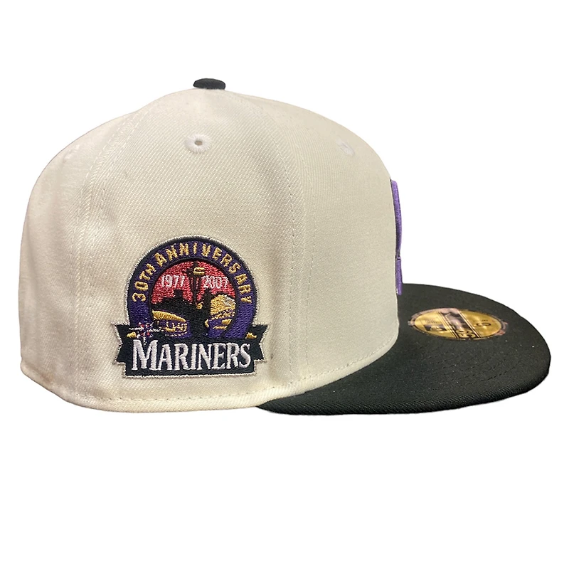 Seattle Mariners Chrome Black Two Tone 30th Aniv Patch Gray UV 59FIFTY Fitted Hat