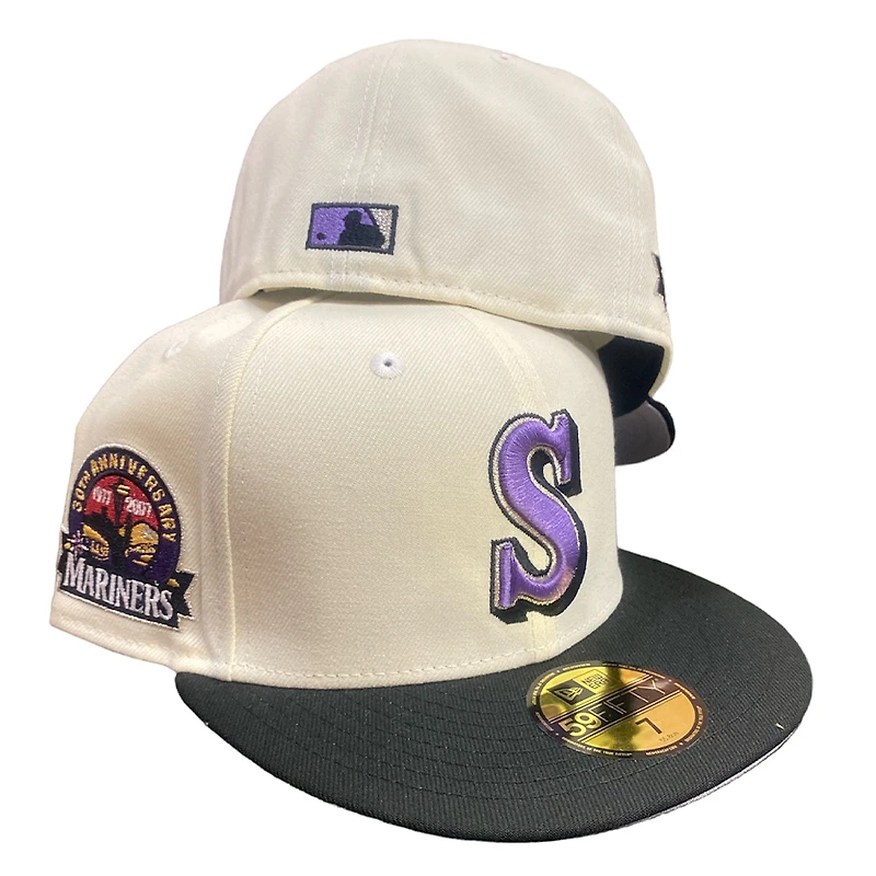 Seattle Mariners Chrome Black Two Tone 30th Aniv Patch Gray UV 59FIFTY Fitted Hat