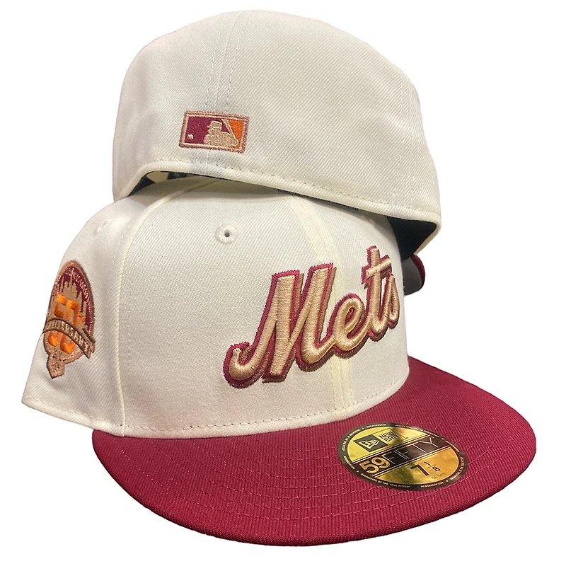New York Mets Chrome Brick Red 50th Patch Gray UV 59FIFTY Fitted Hat