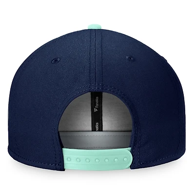 Seattle Kraken Navy Iconic Color Blocked Snapback Hat