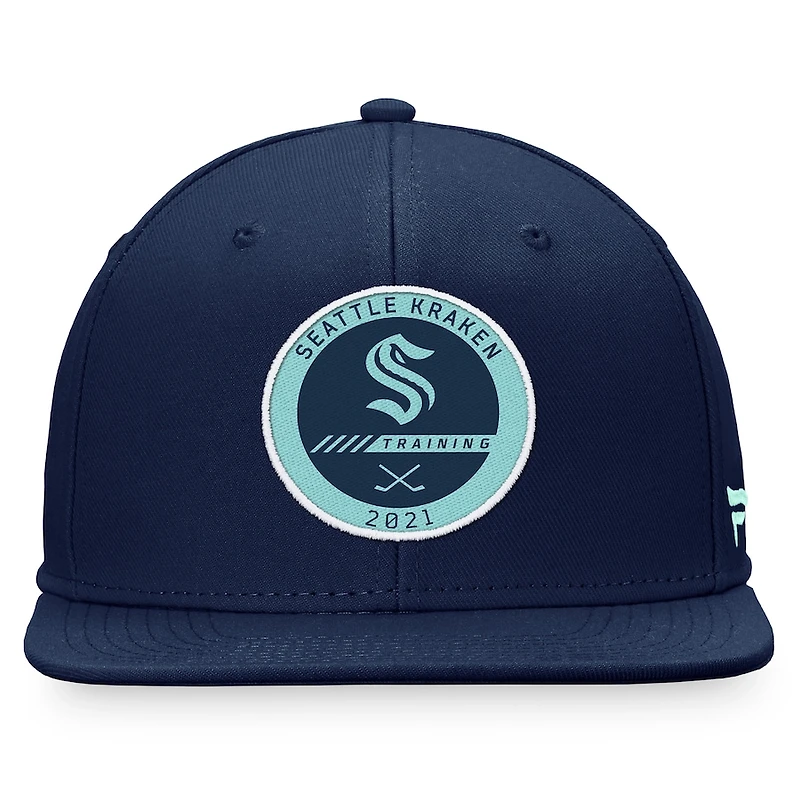 Seattle Kraken Navy 2022 Authentic Pro Training Camp Snapback Hat