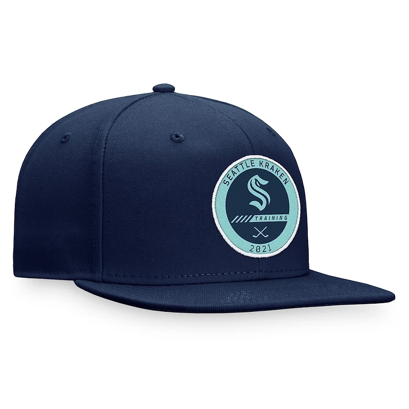 Seattle Kraken Navy 2022 Authentic Pro Training Camp Snapback Hat