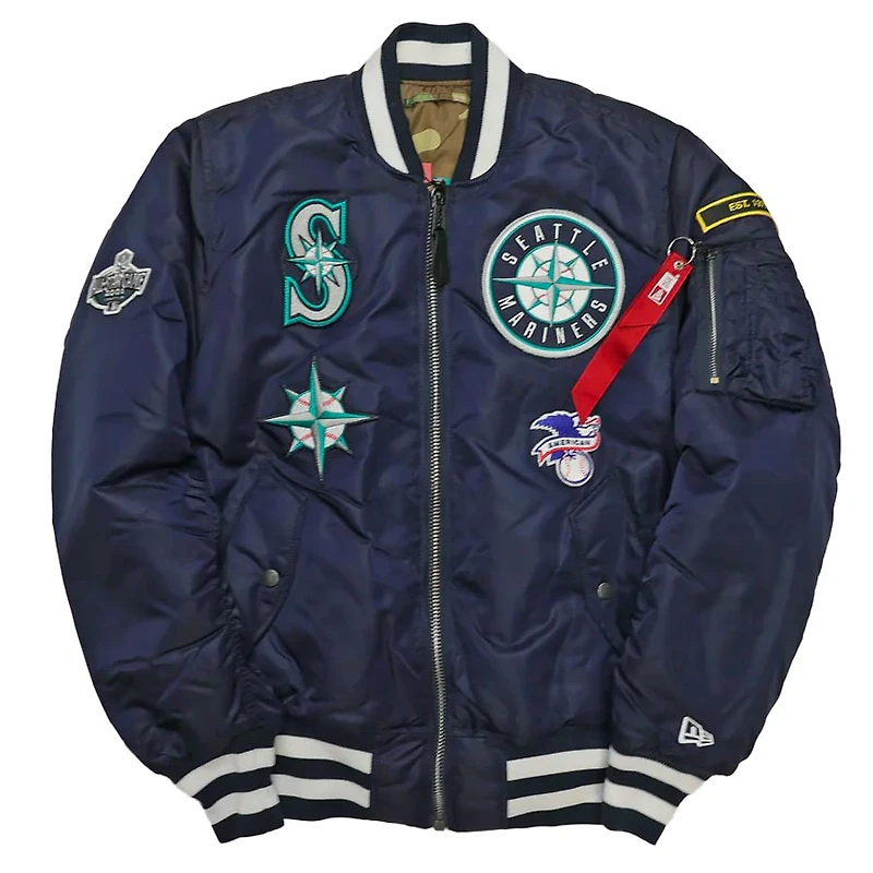 Seattle Mariners x Alpha Industries MA-1 New Era Navy Reversible Bomber Jacket