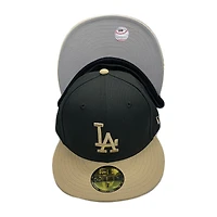 Los Angeles Dodgers Black Gold Plane Jane Gray UV 59FIFTY Fitted Hat