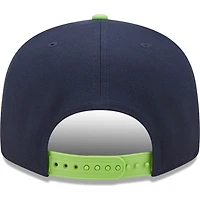 Seattle Seahawks Team Script Navy Neon Green 9FIFTY Snapback Hat