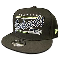 Seattle Seahawks Team Script Black Neon Green 9FIFTY Snapback Hat