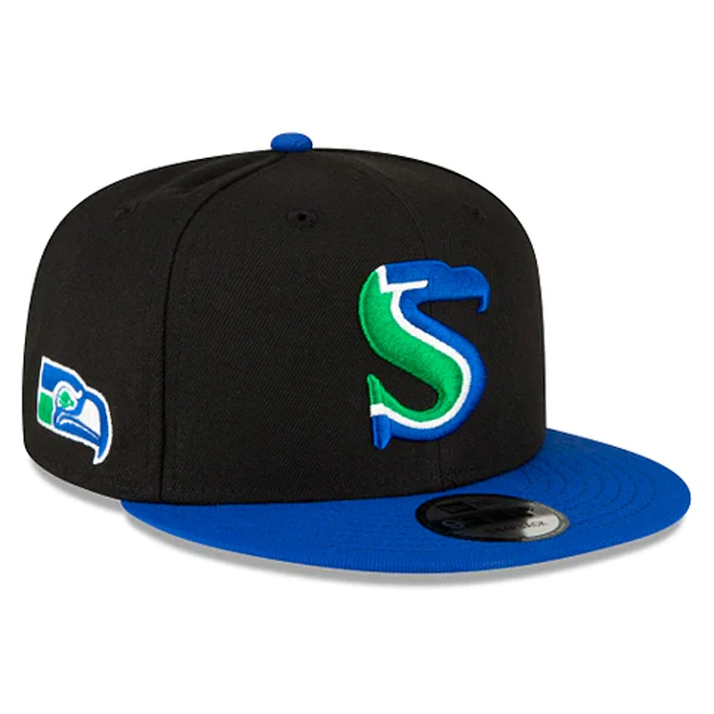 Seattle Seahawks City Originals Black Royal New Era 9FIFTY Snapback Hat