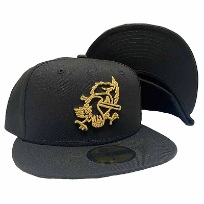 Aguilas de Mexicali All Black with a Gold Logo New Era 59Fifty Fitted Hat
