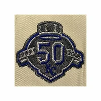 Kansas City Royals Chrome and Blue Metallic Pack 50th Anniversary Patch Gray UV New Era 59Fifty Fitted Hat