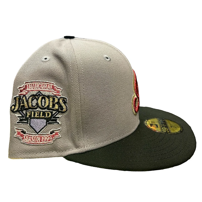 Cleveland Indians Gray Black Two Tone Jacobs Field Patch UV New Era 59FIFTY Fitted Hat