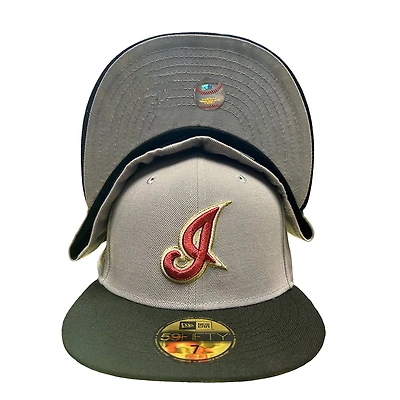 Cleveland Indians Gray Black Two Tone Jacobs Field Patch UV New Era 59FIFTY Fitted Hat
