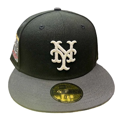 New York Mets Black Two Tone Shea Stadium Patch Gray UV Era 59FIFTY Fitted Hat