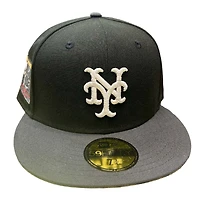 New York Mets Black Two Tone Shea Stadium Patch Gray UV Era 59FIFTY Fitted Hat