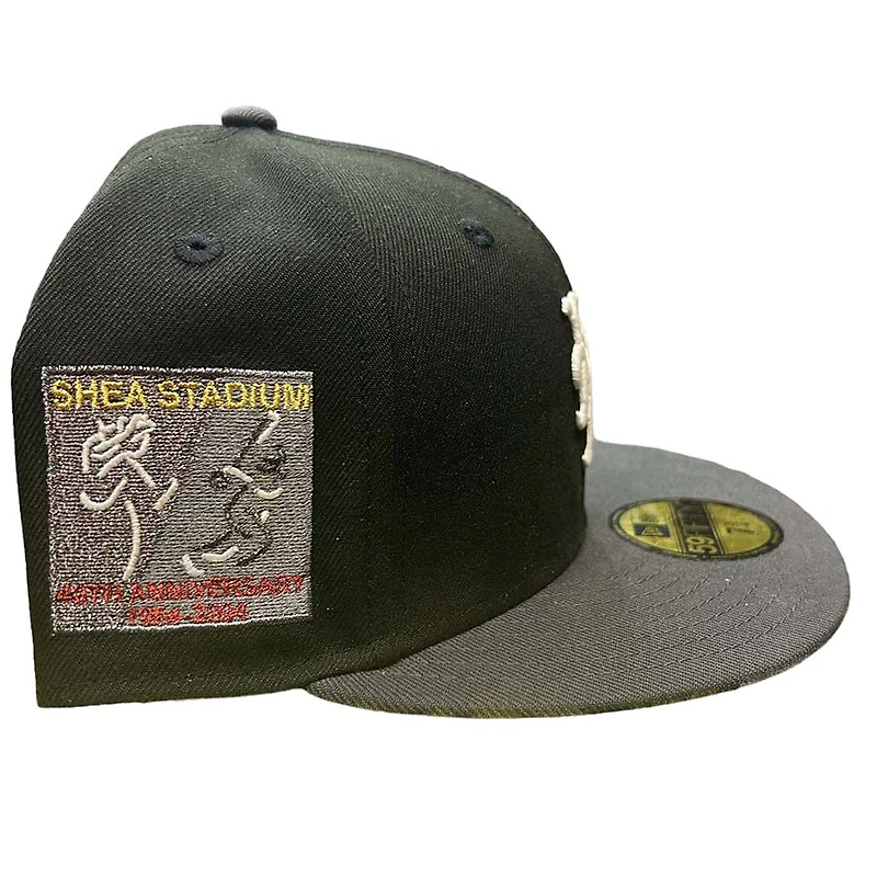 New York Mets Black Two Tone Shea Stadium Patch Gray UV Era 59FIFTY Fitted Hat