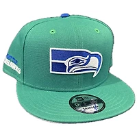 Seattle Seahawks Kelly Green Historic Throwback Custom New Era 9FIFTY Snapback Hat