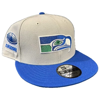 Seattle Seahawks Grey Blue Retro Throwback Kingdome Patch New Era 9FIFTY Snapback Hat