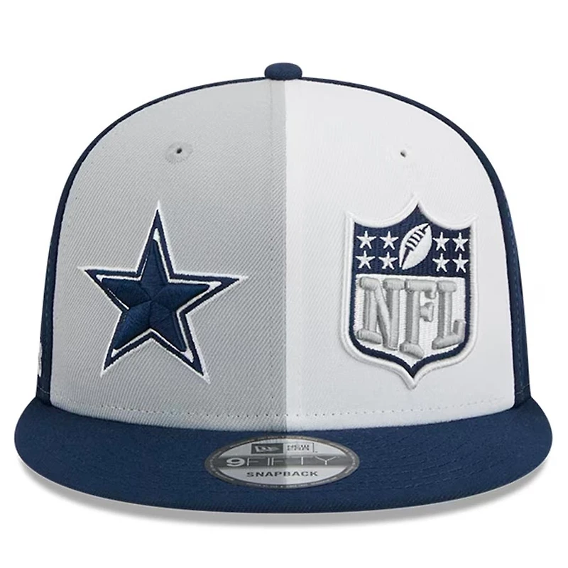 Dallas Cowboys Gray Navy 2023 Sideline Split New Era 9FIFTY Snapback Hat