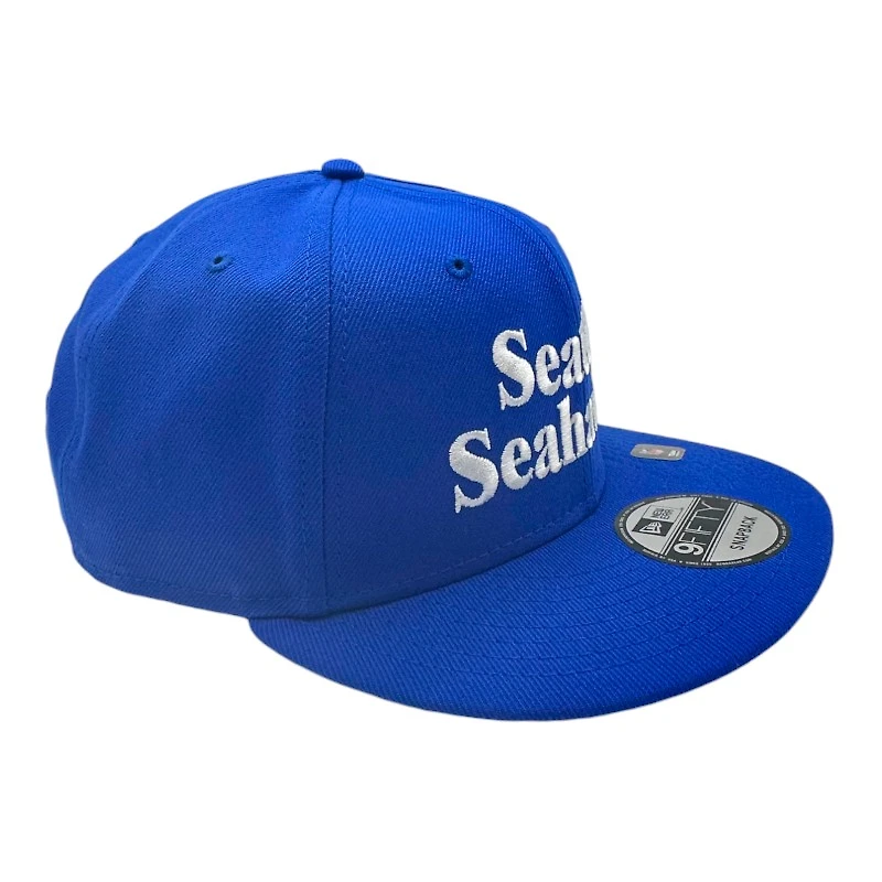 Seattle Seahawks Royal Blue Throwback Wordmark Retro New Era 9FIFTY Snapback Hat