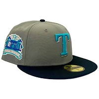 Texas Rangers Gray and Black "Metallic Pack" Final Season at Globe Life Field Patch UV New Era 59Fifty Fitted Hat