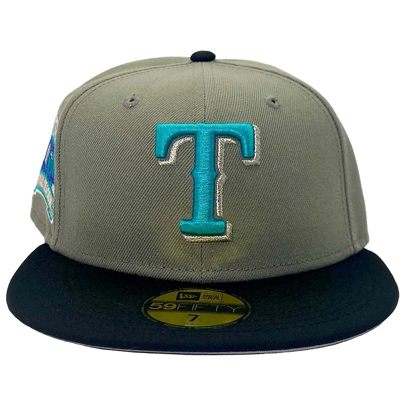 Texas Rangers Gray and Black "Metallic Pack" Final Season at Globe Life Field Patch UV New Era 59Fifty Fitted Hat