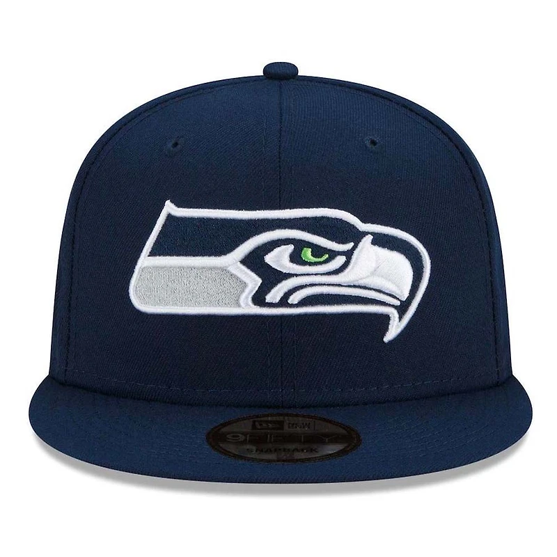 Seattle Seahawks Navy Basic New Era 9FIFTY Adjustable Snapback Hat
