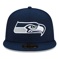 Seattle Seahawks Navy Basic New Era 9FIFTY Adjustable Snapback Hat