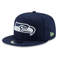 Seattle Seahawks Navy Basic New Era 9FIFTY Adjustable Snapback Hat