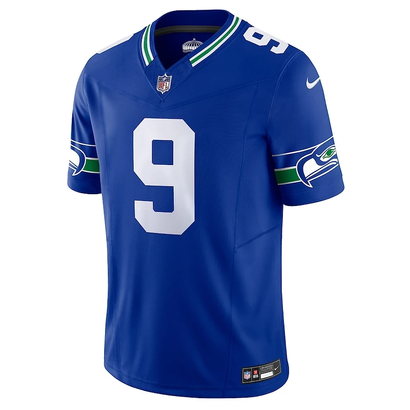 Seattle Seahawks Kenneth Walker III Royal Blue Retro Throwback Nike Vapor F.U.S.E Limited Jersey