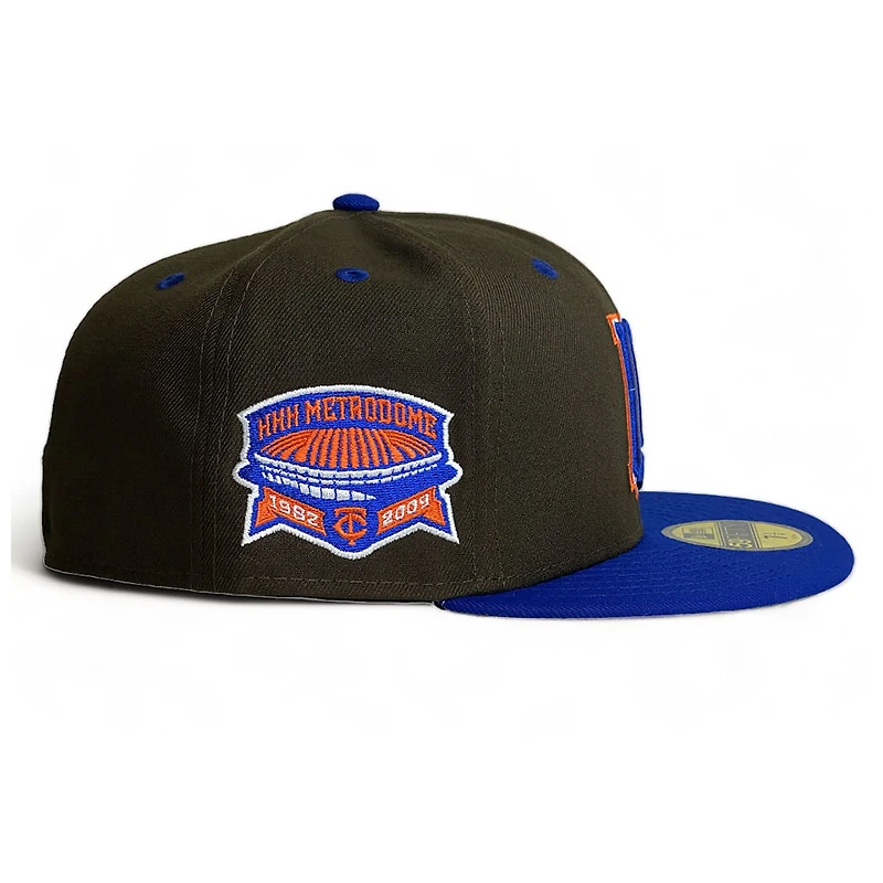 Minnesota Twins Walnut Blue Two Tone Metrodome Patch Gray UV New Era 59FIFTY Fitted Hat
