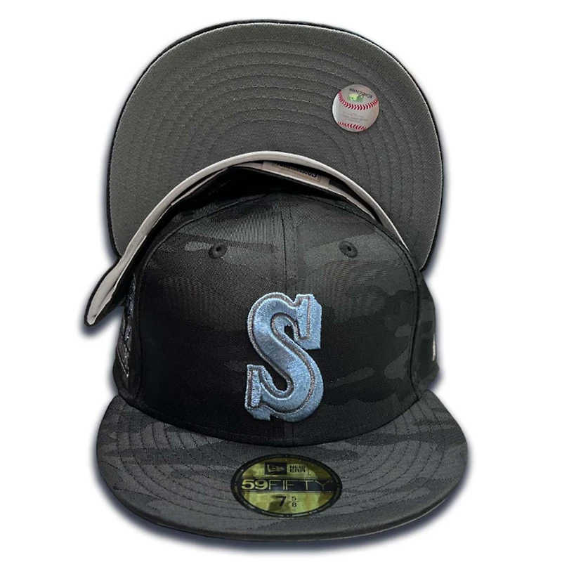 Seattle Mariners Black Camo 30th Anniversary Patch Dark Gray UV 59FIFTY Fitted Hat