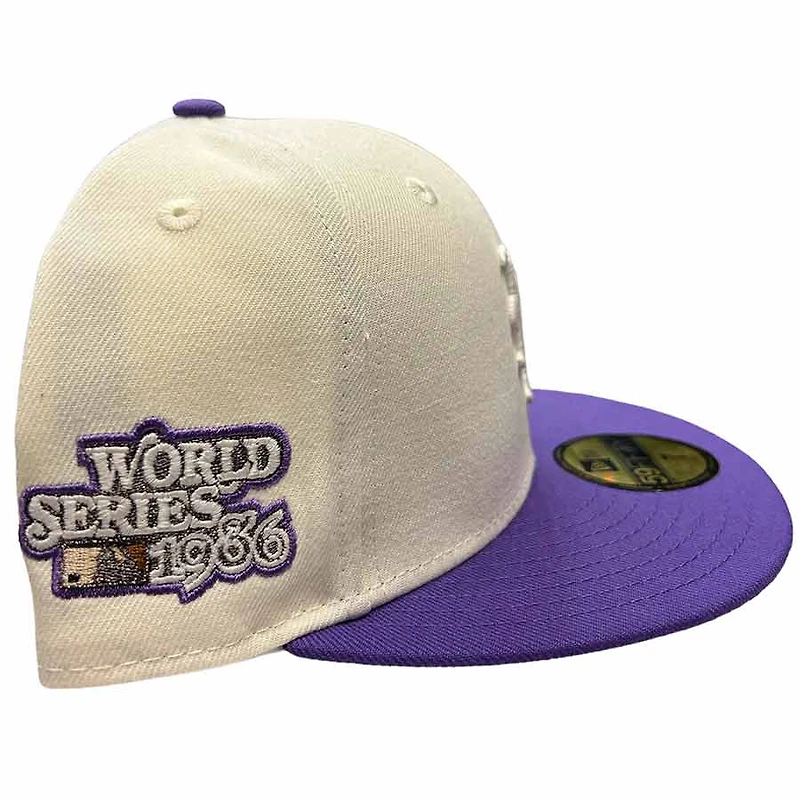New York Mets Cream Purple Two Tone Nobatty x King 1986 World Series Patch Gray UV Era 59FIFTY Fitted Hat
