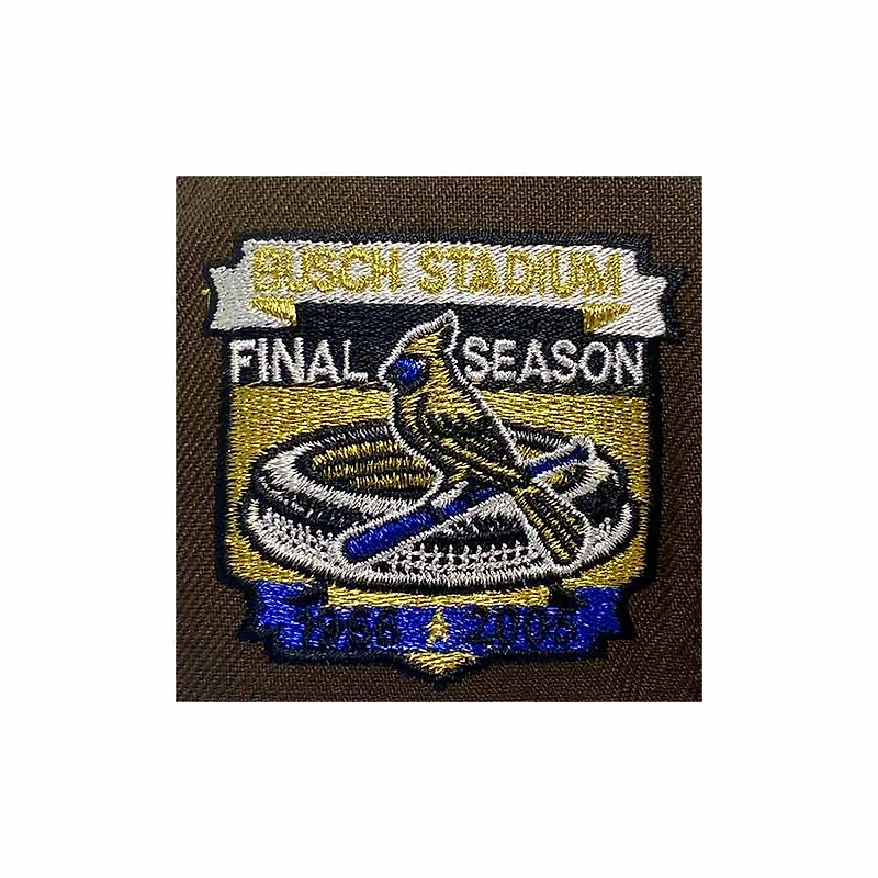 St. Louis Cardinals Burnt Wood and Walnut Metallic Pack Final Season at Busch Stadium Patch Gray UV New Era 59Fifty Fitted Hat