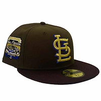 St. Louis Cardinals Burnt Wood and Walnut Metallic Pack Final Season at Busch Stadium Patch Gray UV New Era 59Fifty Fitted Hat