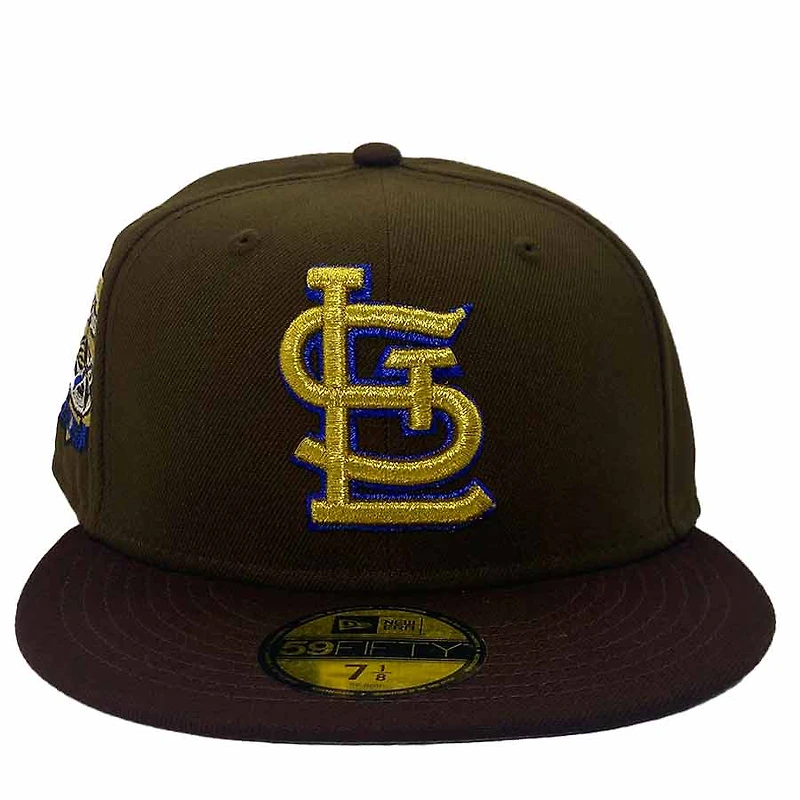 St. Louis Cardinals Burnt Wood and Walnut Metallic Pack Final Season at Busch Stadium Patch Gray UV New Era 59Fifty Fitted Hat
